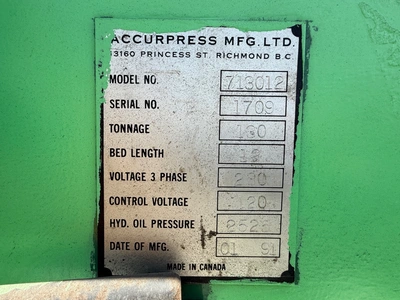 USED 1991 ACCURPRESS 713012