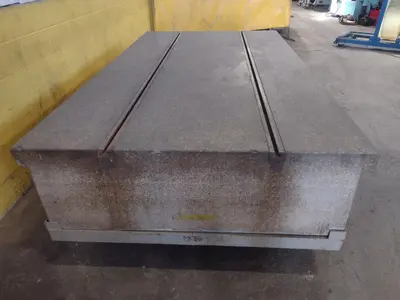 108" X 60" X 18 GREY GRANIT 2 LIP T-SLOTTED SURFACE PLATE: STOCK 17377