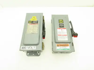 Square D H361 Safety Disconnect Switch Fusible 30A 3PH Series E1 Mixed Lot of 2
