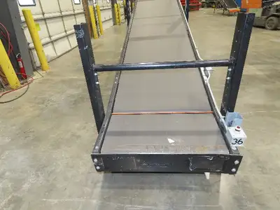 TGW CRUZ Incline Slider Bed 34" Belt Conveyor Variable Speed Drive 460V 17' 8"L