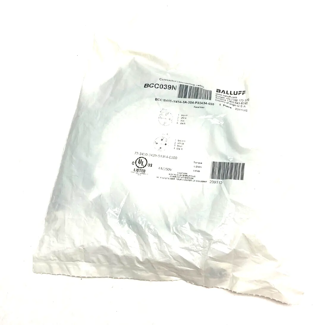 NEW BALLUFF DBL-ENDED CONNECTONG CORDSET