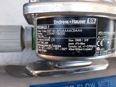 Meter, Flow, Endress Hauser, Promass F 3/8", 316 S/st, A #S743322