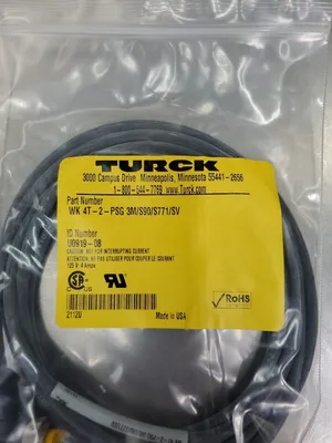TURCK WK 4T-2-PSG 3M/S90/S771/SV (U0919-08) PLC Cable. 5A-10