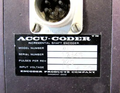 USED ENCODER PRODUCTS ACCU-CODER MODEL 711 SHAFT ENCODER