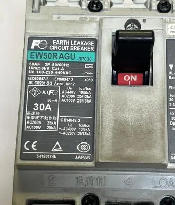 Used FUJI ELECTRIC EW50RAGU-3P030 Circuit Breakers | Surplus Asset Holdings #1188984