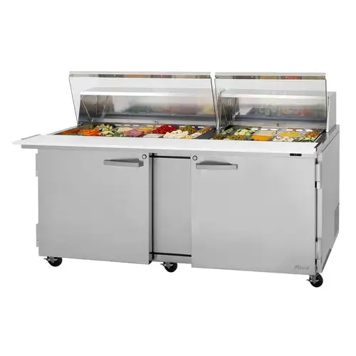 Turbo Air PST-72-30-N-CL 72 5/8" PRO Series Mega Top Sandwich/Salad Prep Table w/ Refrigerated Base, 115v