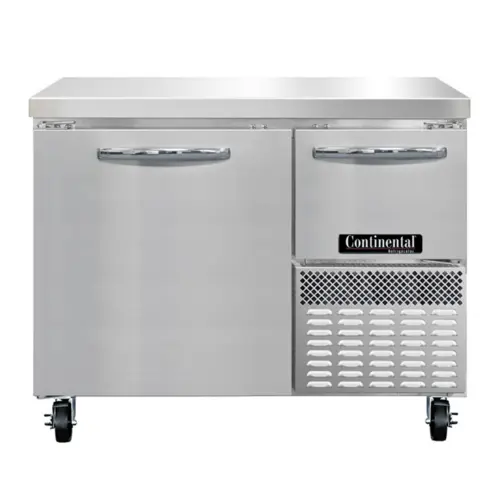 Continental RA43SN 43"W Worktop Refrigerator W/ (2) Sections & (2) Doors, 115v