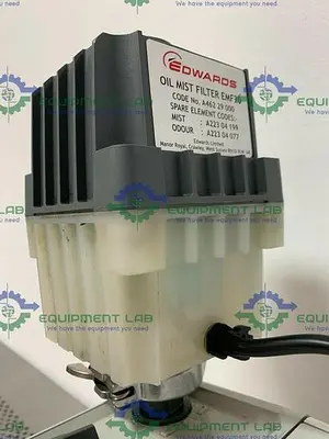 USED EDWARDS RV3 ROTARY VANE VACUUM PUMP 115V/230V W/ EDWARDS EMF20 OIL MIST FILTER