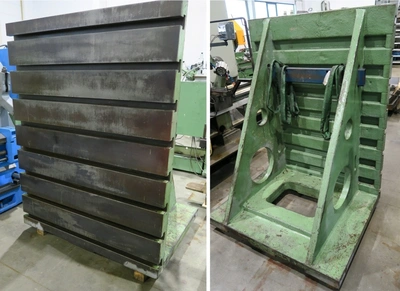 Lot of tables, angle plates and SK 50 toolholders, PRICE FOR LOT