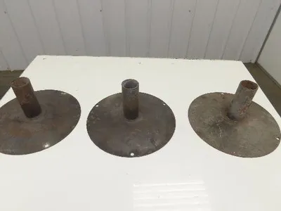 14" Steel Pedestal Base Round Pipe Conveyor Leg Stand Adj Height Lot of 3