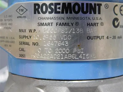 USED ROSEMOUNT ANALYTICAL 3051HG5A22AD21AB6L4I5M5