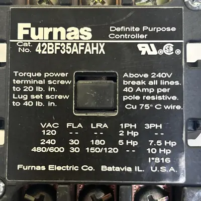 Used FURNAS 42BF35AFAHX Miscellaneous Equipment (Electrical & Power) | Surplus Asset Holdings #1203548