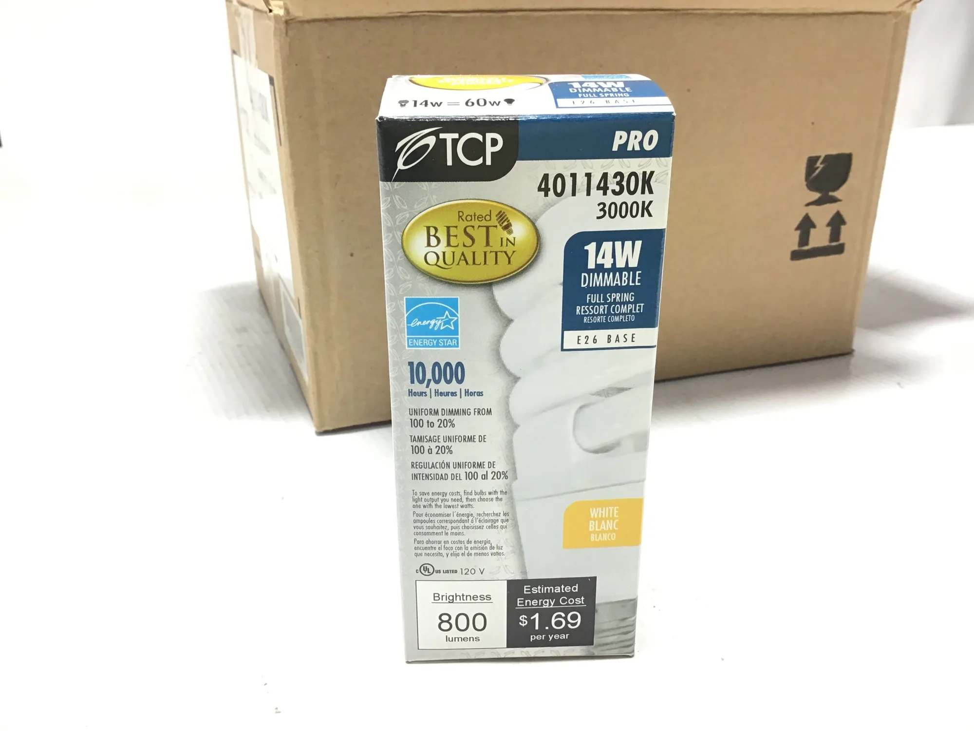 TCP PRO 4011430K White 14W Dimmable Light Bulbs (Box of 12)