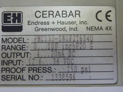 USED ENDRESS & HAUSER PMC133-1N1F2T6S40