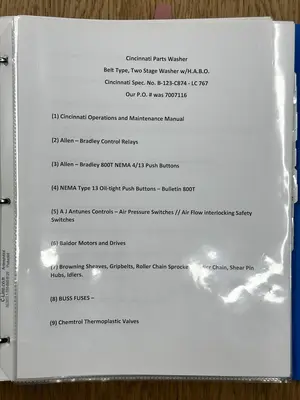 40" x 40" CINCINNATI 3-STAGE HEATED WASHER & PARTS DEGREASER: YOBRO #24765