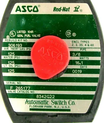NEW ASCO 8342G22 SOLENOID VALVE 120/60 3/8