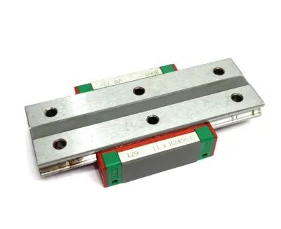 USED HIWIN LINEAR GUIDEWAY BLOCK AND RAIL, 1-BLOCK, 100MM RAIL