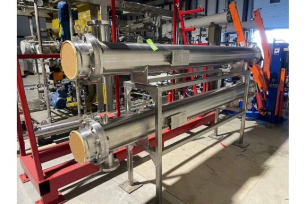 UNUSED 230 square foot shell & tube sanitary heat exchanger