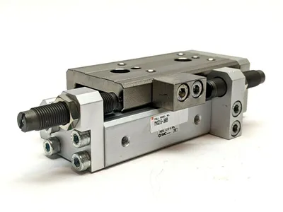 MXQ16-30B | SMC  Guided Slide Table Pneumatic Cylinder w/ Absorbers - New