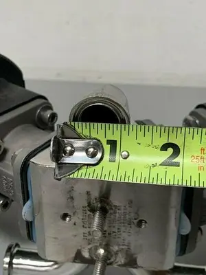 USED 2 ITT SHEROTEC 3-WAY STAINLESS STEEL VALVE W/ POSITION MONITORS & 1" FITTINGS