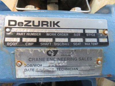 Dezurik 3"-150  Butterfly Valve figure BHP  with Pneumatic Actuator , Unused Condition