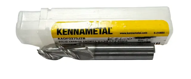 Kennametal 3/8" Carbide End Mill 2 Flute 45 Deg Helix K600