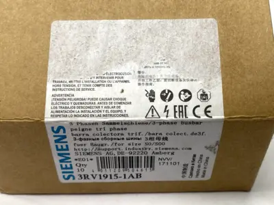 USED SIEMENS BUSBAR 3-PHASE MODULAR SPACING 45MM FOR 2 SWITCHES PKG OF 10
