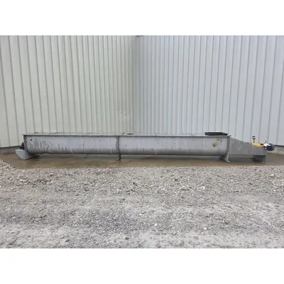 Used 24" Dia X 22' L Stainless Steel Trough, Carbon Steel Screw Auger Conveyor