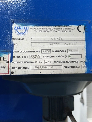 600L  Zenelli Trifoil Mixer Type CL150 41.5kw