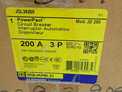 New | in-Stock SQUARE D JDL36200 Circuit Breakers Ohio US | HGR 24 #1069962