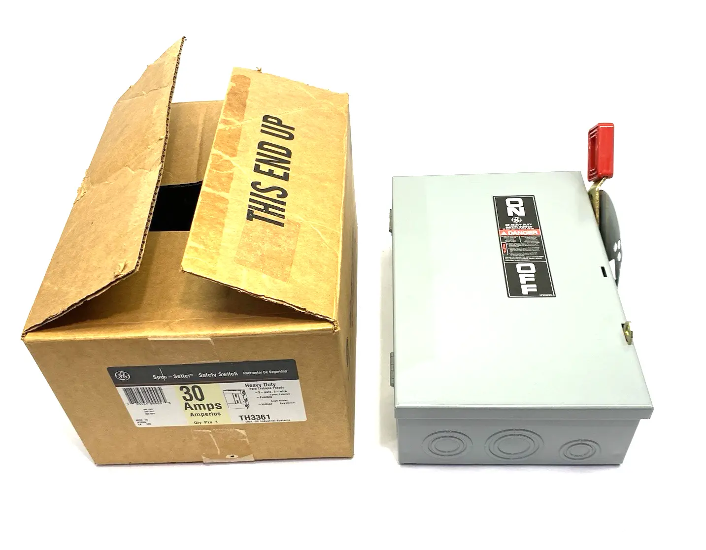 USED GENERAL ELECTRIC HEAVY DUTY SAFETY SWITCH, FUSIBLE, 30A 3P HD N1