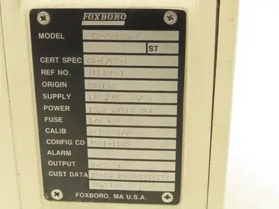 Foxboro 872-20AMS-78 Monitor 872 Series Alarm 0-20 MS/CM 4-20MA 120VAC