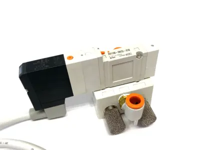 SV1100-5W2U-01N | SMC  5-Port 2-Position Single Solenoid Valve, 1/8" NPT - Used