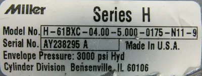 NEW MILLER H-61BXC-04.00-5.000-0175-N11-9 CYLINDER SERIES H