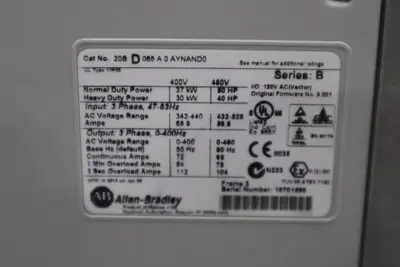 Allen Bradley 20BD065A0AYNAND0 /B PowerFlex 700 480V 65A AC Drive STOCK H1566