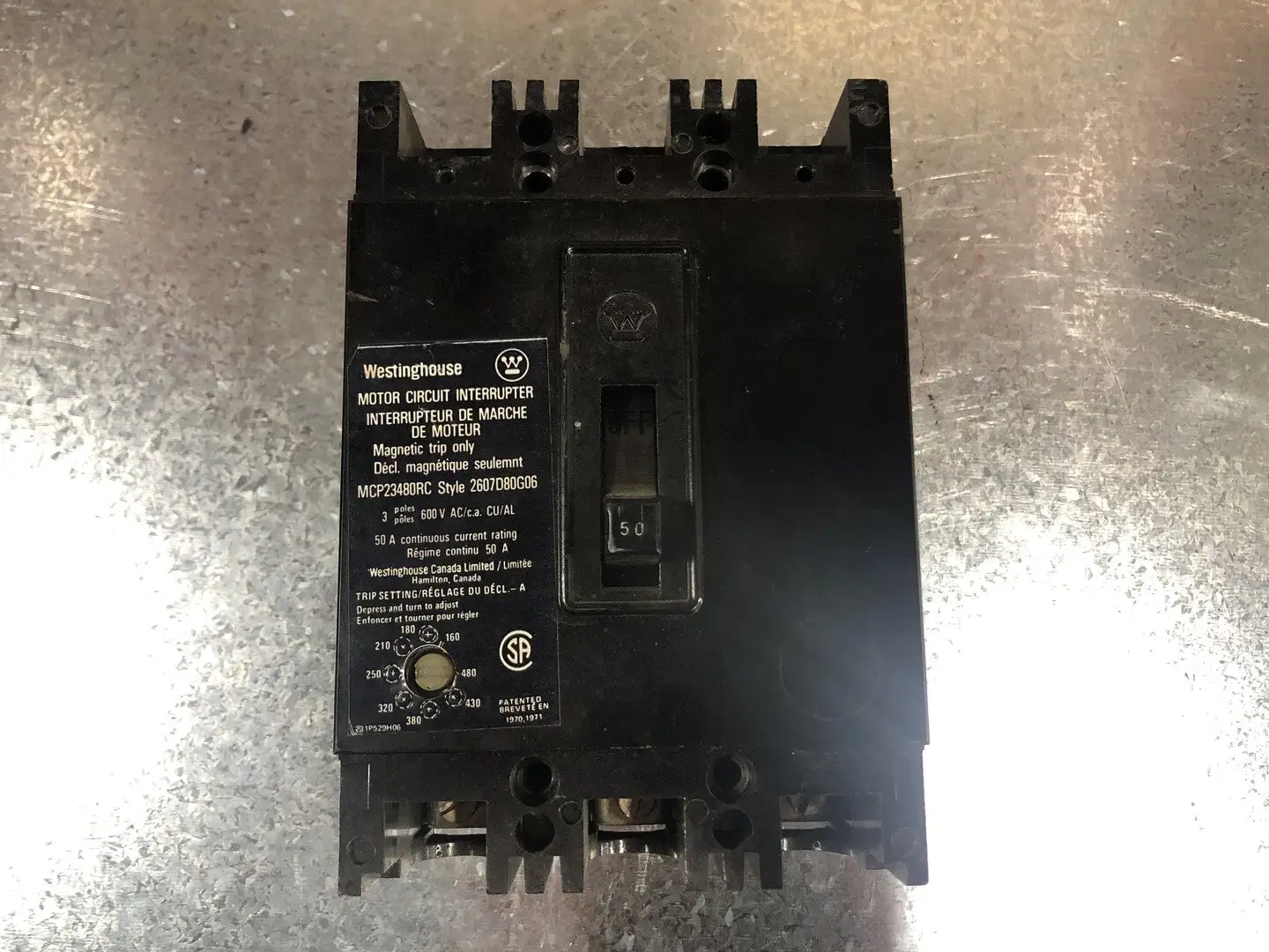 USED WESTINGHOUSE MCP23480RC
