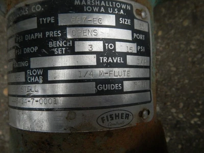 Fisher 3/4" 600 Class Threaded 316 Stainless Steel Control Valve