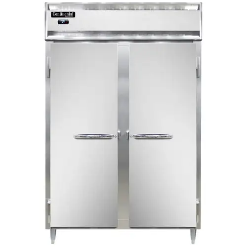 Continental D2RN 52" Two Section Reach In Refrigerator, (2) Left/right Hinge Solid Doors, 115v