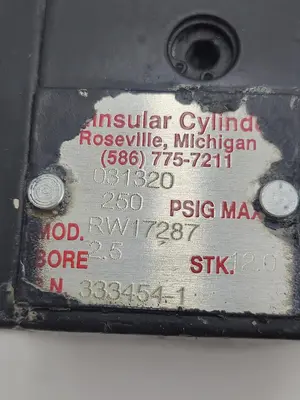 Used PENNINSULAR CYLINDER PENNINSULAR CYLINDER PNEUMATIC MODEL RW17287 2.5" BORE 12" STROKE Cylinders | ND Industrial Surplus #1217274