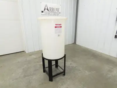 Chem Tainer TC1829CA-MCM Poly Plastic Chemical Tank 30 Gallon Lid Metal Stand