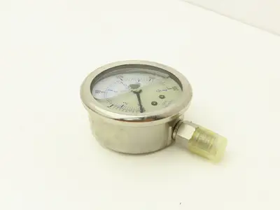 Pressure Gauge 0-200 PSI 316SS Glycerin Filled ASME B40.1 Lot of 9 1/4" NPT