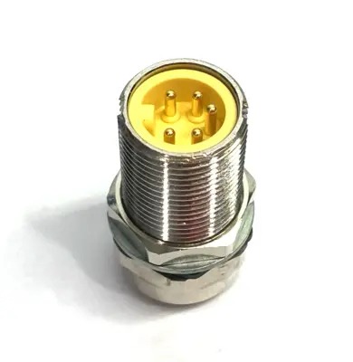New | in-Stock Mencom Through Mount Receptacle 5 Pole Male/Female Straight Electrical Fittings Michigan US | Maverick Industrial Sales #1391606