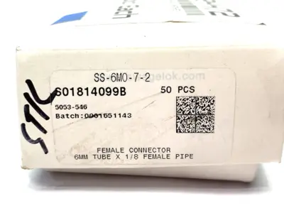 SS-6M0-7-2 | Swagelok  Stainless Steel Tube Fitting 6 mm Tube OD x 1/8" Female NPT - New – Open box