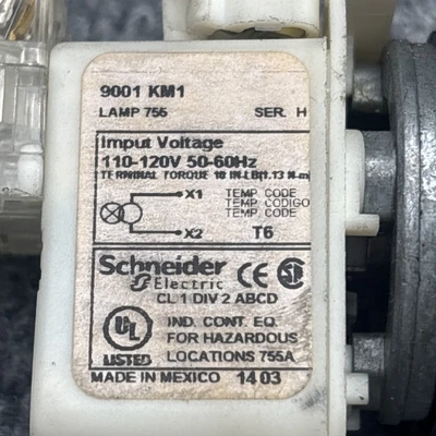 Used Square D ["INDUSTRIAL SPARE", "9001KR9P1R"] Switch Parts California US | Davliegogo LLC #1706248