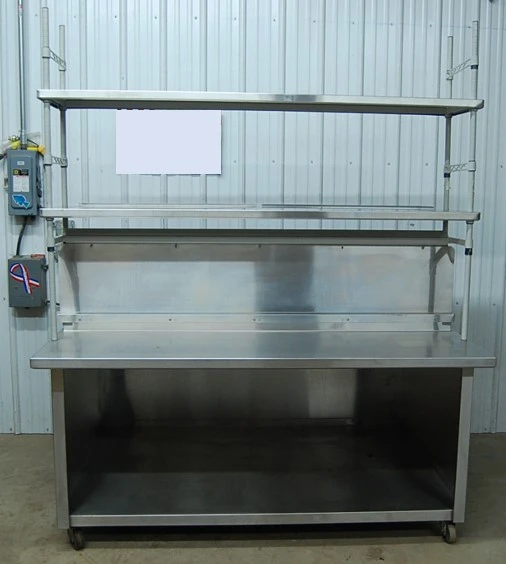 142-0440 6′ Stainless Steel Pizza Prep Table with Over Shelf