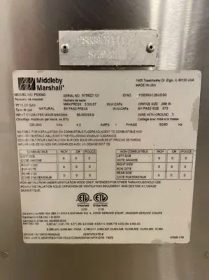 182-0062 2021 Middleby Marshall PS638G Single Natural Gas Conveyor Oven on Caste