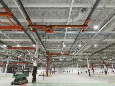 Cleveland Tramrail P&H 1 Ton Single Girder Underhung Bridge Crane 21' Span