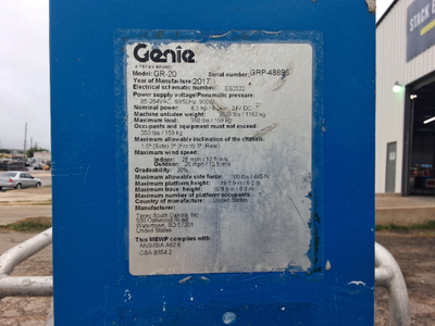Used 2017 Genie GR-20 Manlifts Texas US | Stack Equipment #1550315