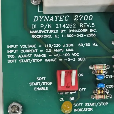 Dynacorp 214252 Control Board 2700 loc3D31
