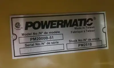 USED POWERMATIC PM2000B-51